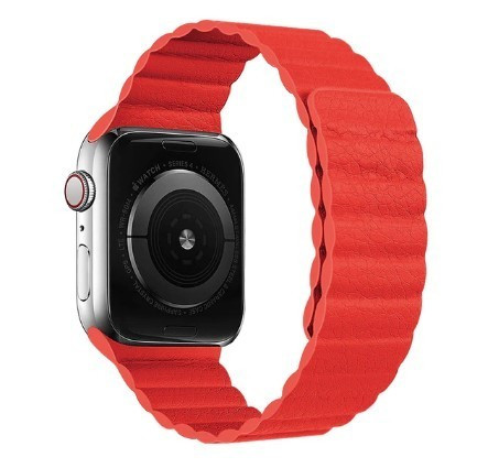 Apple Watch mágneses bőr szíj 38mm/40mm piros