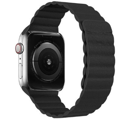 Apple Watch mágneses bőr szíj 38mm/40mm fekete